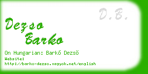 dezso barko business card