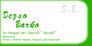 dezso barko business card